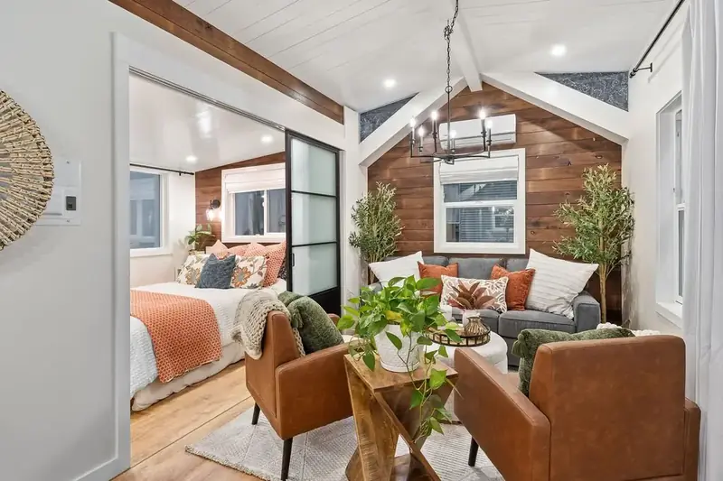 Interior – Lounge with Wood Accent Wall