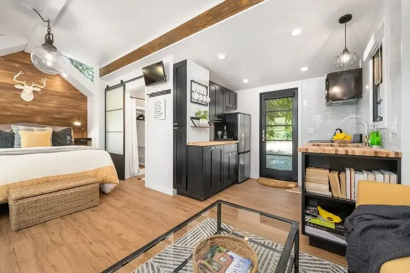 Open-Concept Living, Kitchen & Bedroom Suite