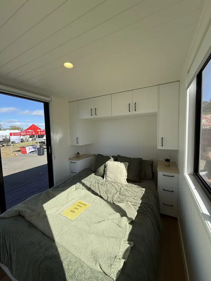 Luxury A-Frame Tiny House Upper Level Loft Bedroom Layout