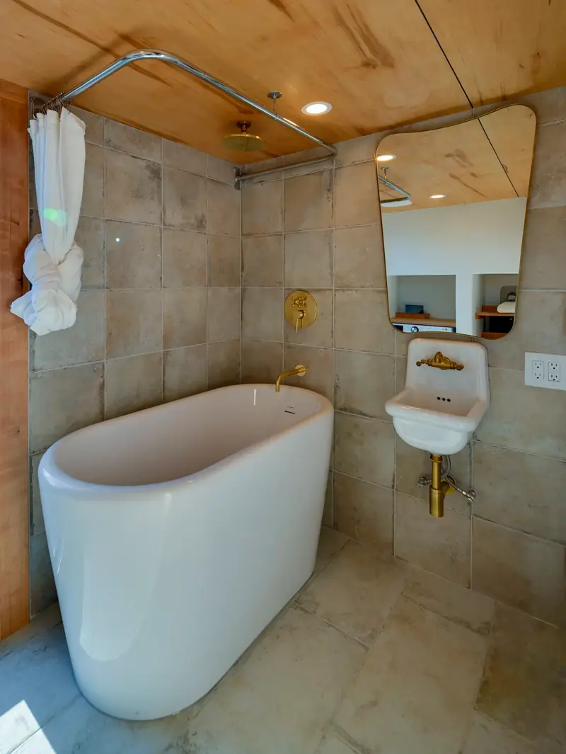Architectural Smart Tiny House Hallway Layout with Recessed Custom Led Lighting